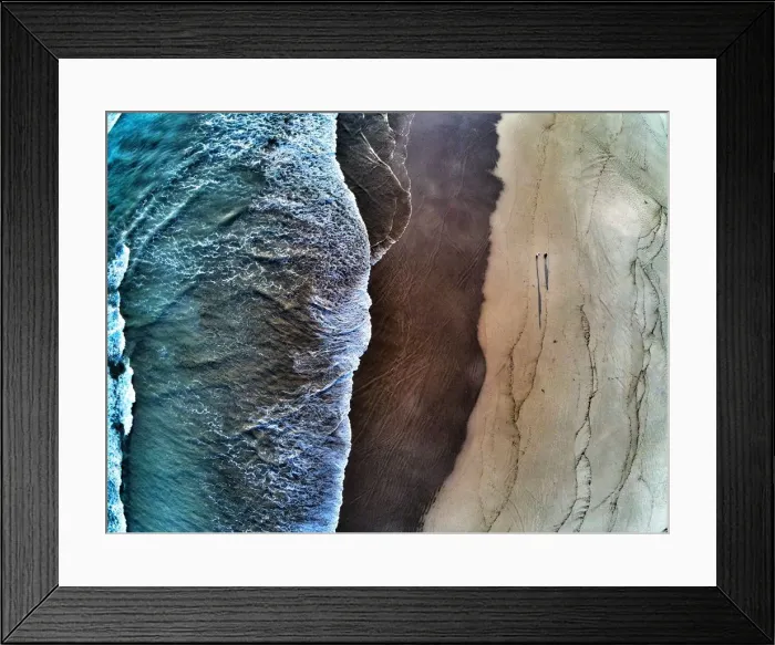 Framed Print : Aerial view of waves breaking on beach Framed Print : Aerial view of waves breaking on beach