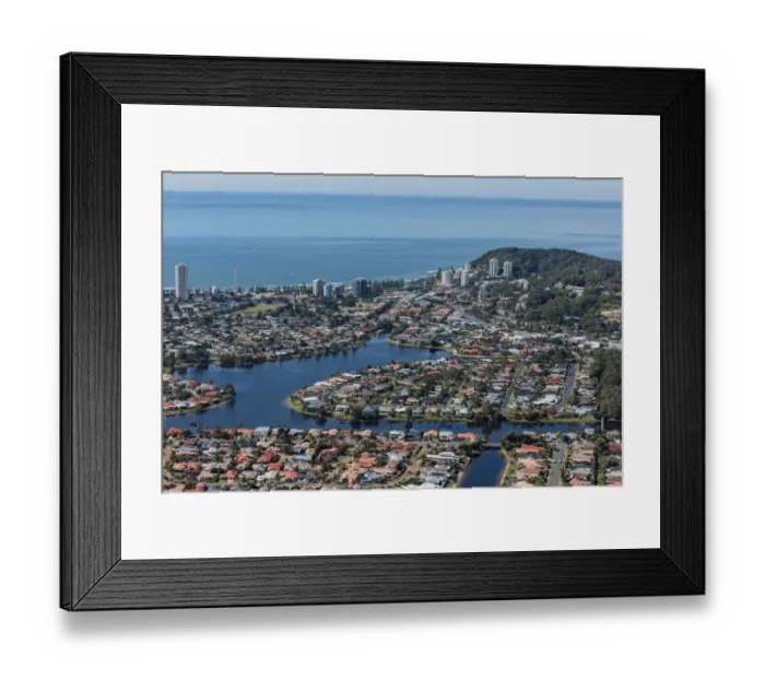 Framed Print : Burleigh Headland, Gold Coast, Aerial Framed Print : Burleigh Headland, Gold Coast, Aerial