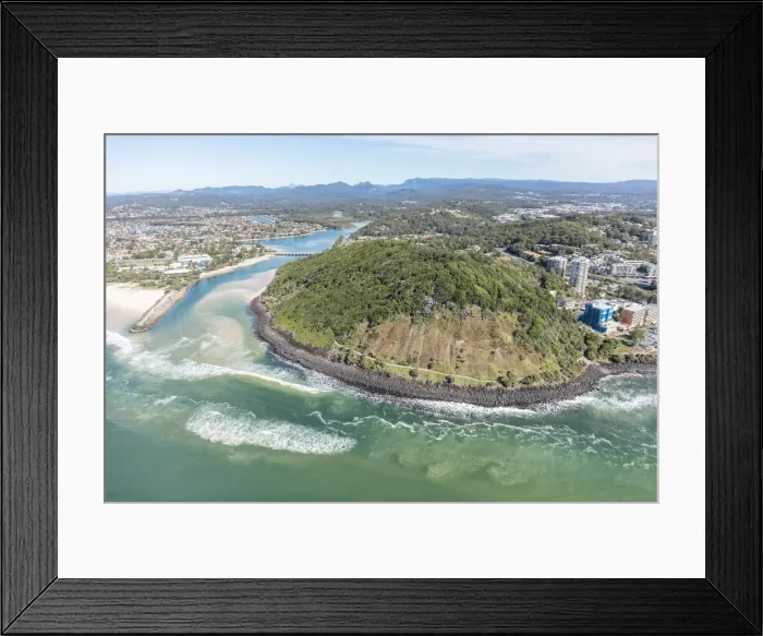 Framed Print : Burleigh Headland Aerial View Framed Print : Burleigh Headland Aerial View