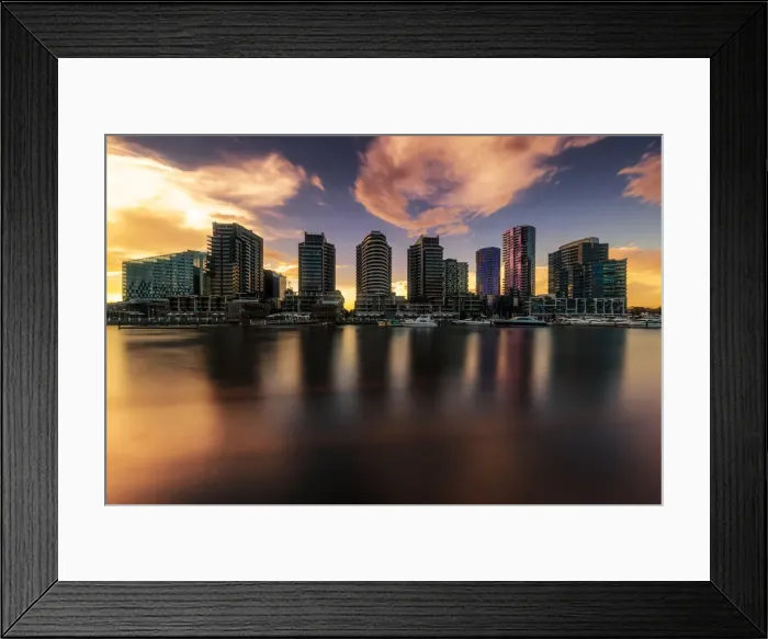 Framed Print : City Skyline across the River