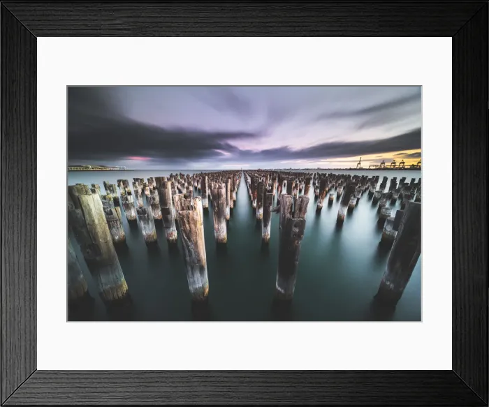 Framed Print : Old Pier Pylons in the Bay Framed Print : Old Pier Pylons in the Bay