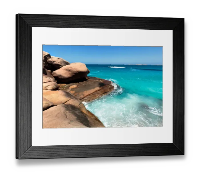 Framed Print : Esperance beach rocks and water Framed Print : Esperance beach rocks and water