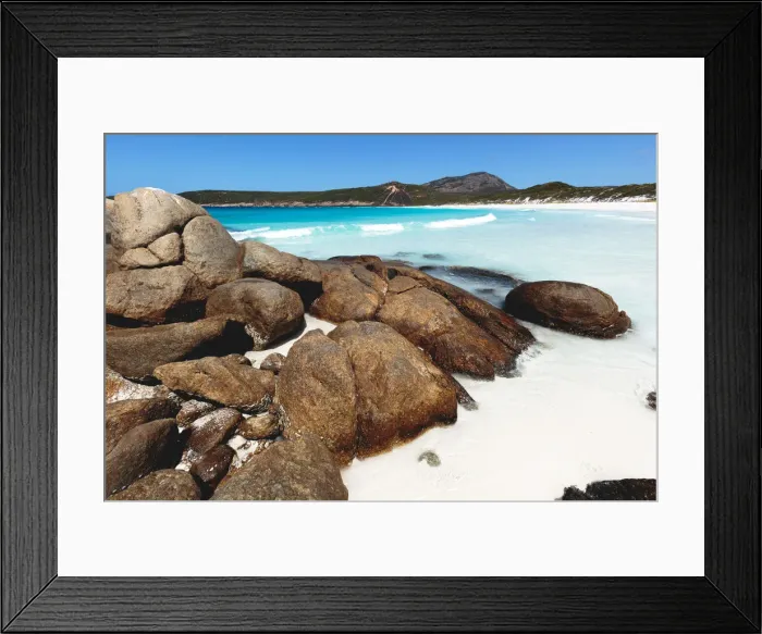 Framed Print : Hellfire Bay rocks