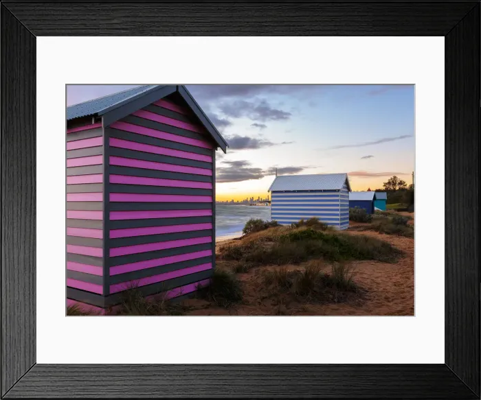Framed Print : Sunset at Brighton Beach