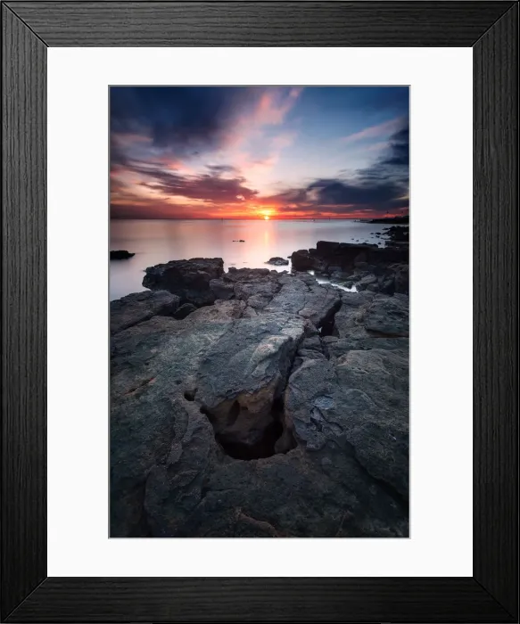 Framed Print : Sunset at Black Rock