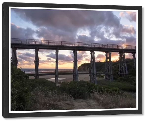 Kilcunda Railway Trestle Bridge at Sunset