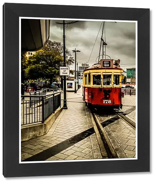 A tram in downtown Christchurch