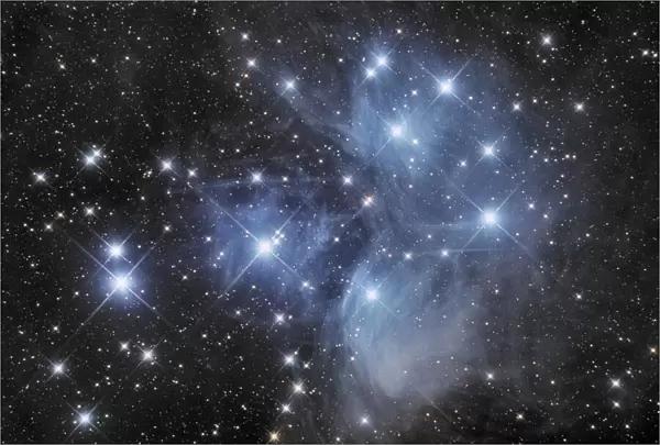 Pleiades. Star cluster with nebulosity