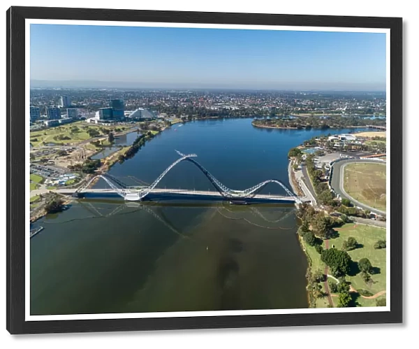 Swan River and Matagarup Bridge Aerial, Perth