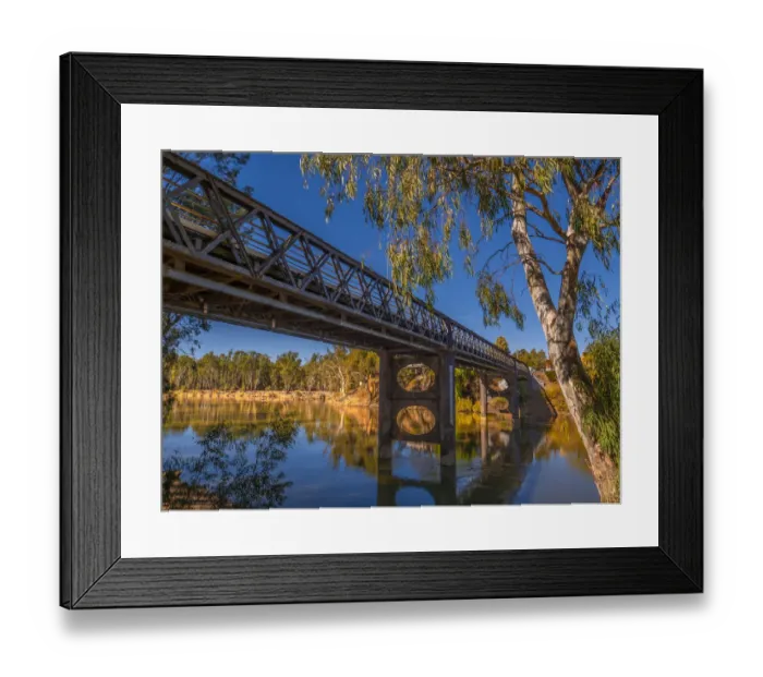Framed Print : Historic bridge over the Murray river, Corowa, New South Wales, Australia