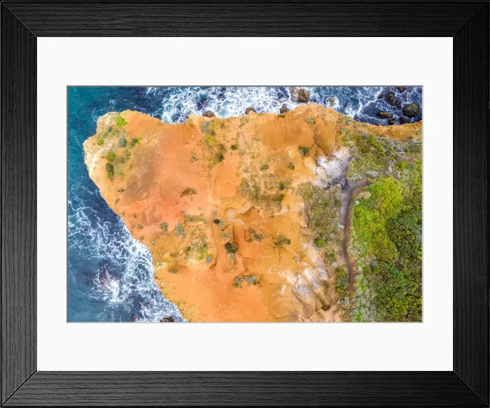 Framed Print : Aerial View of the Coastline, Great ocean Road Framed Print : Aerial View of the Coastline, Great ocean Road