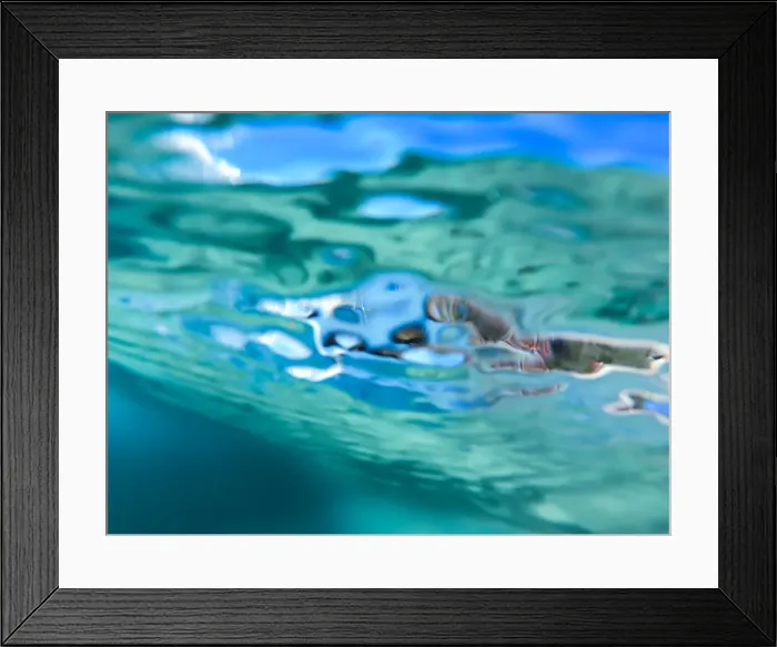 Framed Print : Chasing Clarity underneath the wave in the clear ocean waters
