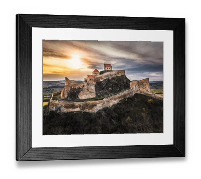 Framed Print : Sunset Over Rupea Citadel, A Haven from the Past