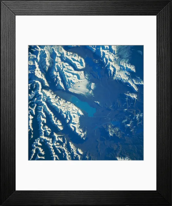 Framed Print : Satellite View of Lake Pukaki in New Zealand