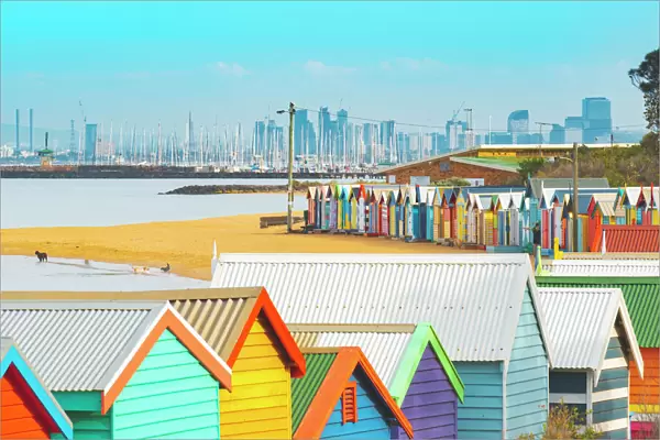 The colorful Brighton Bathing Boxes, Melbourne, Australia