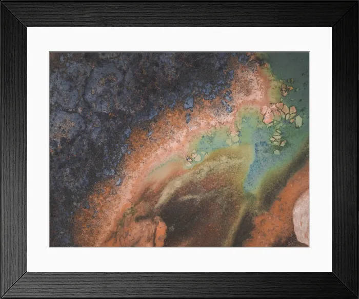 Framed Print : Drone image of amazing ocean floor patterns, Shark Bay, Australia