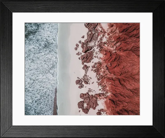 Framed Print : Awe inspiring rock formations photographed by drone, James Price Point, Western Australia