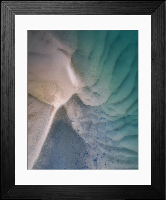 Framed Print : Abstract aerial shot directly above the Noosa river, Australia