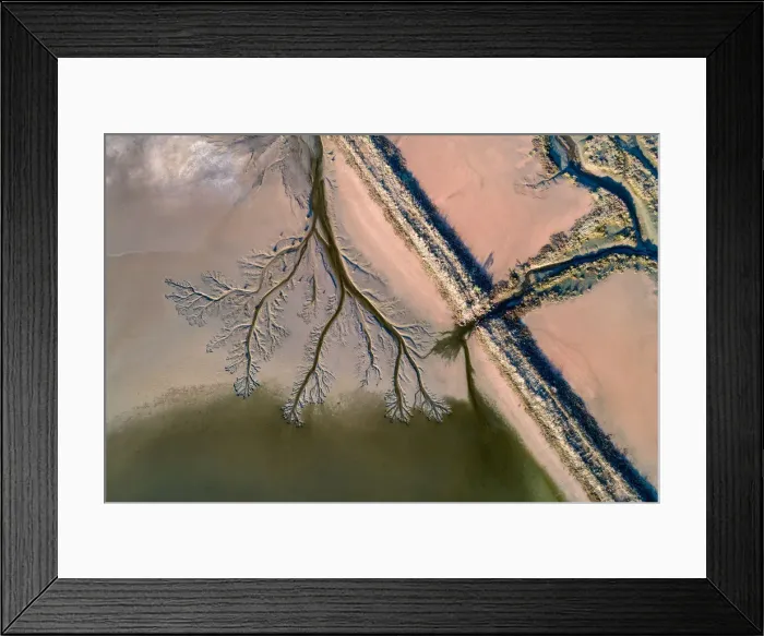 Framed Print : Salt Flat Aerial