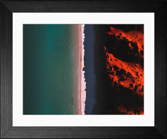 Framed Print : Aerial shot of Cape Peron at sunset, Shark Bay, Australia Framed Print : Aerial shot of Cape Peron at sunset, Shark Bay, Australia