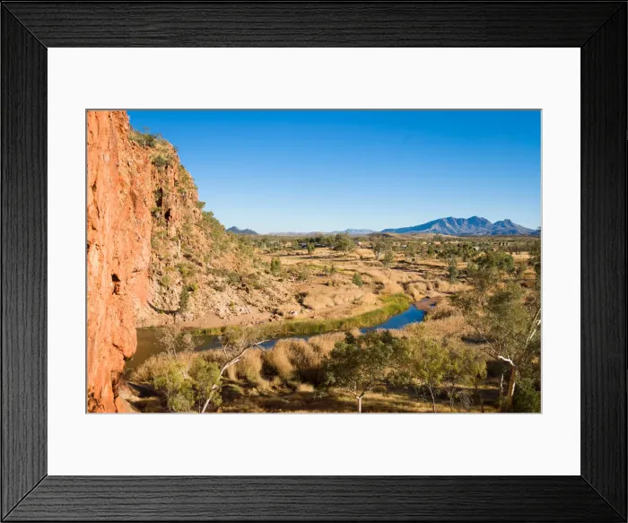 Framed Print : View from Glen Helen Gorge to Mt Sonder Framed Print : View from Glen Helen Gorge to Mt Sonder