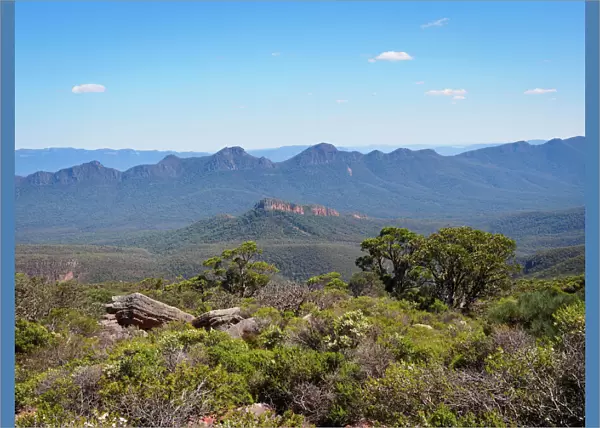 View over Grampians ranges from Mt William, Victoria, Australia