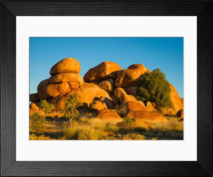 Framed Print : Devils Marbles in Australian outback
