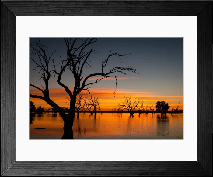 Framed Print : Outback Sunrise over Lake Pinaroo