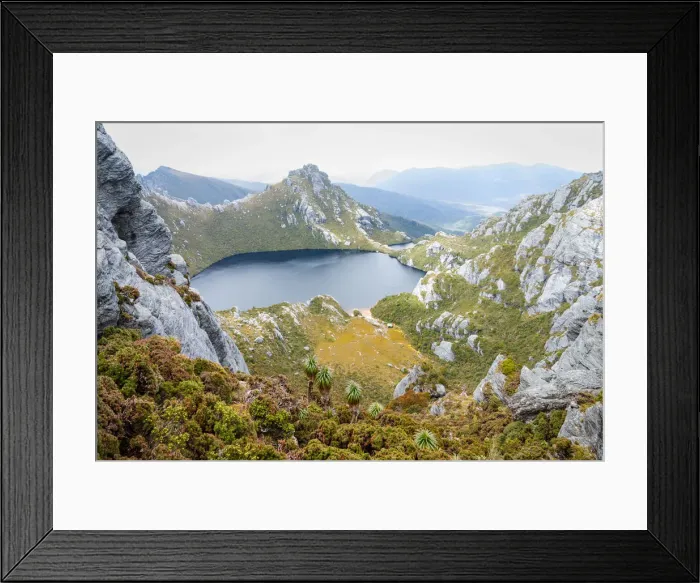 Framed Print : Dramatic Lake Oberon in Western Arthurs Tasmania Framed Print : Dramatic Lake Oberon in Western Arthurs Tasmania
