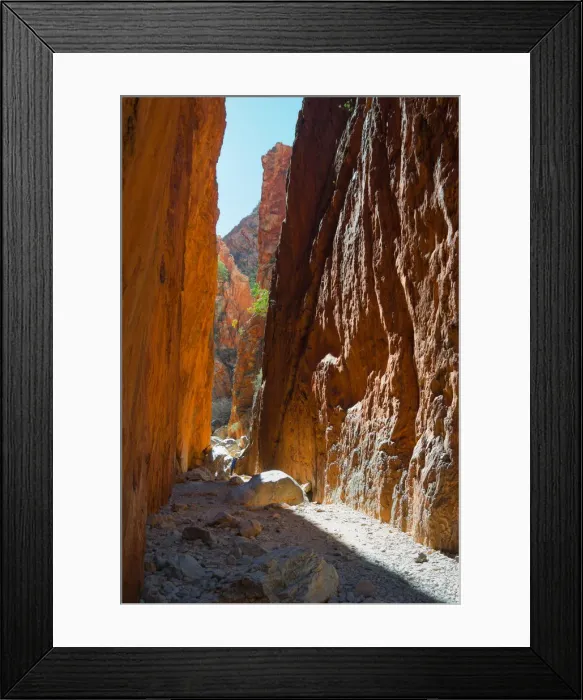 Framed Print : Light enters narrow Stanley Chasm, Australia