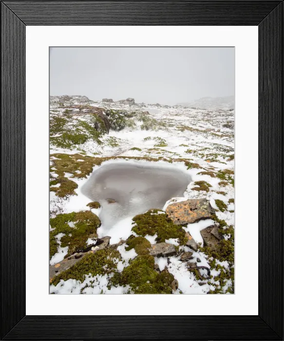 Framed Print : Tarn beginning to freeze Framed Print : Tarn beginning to freeze