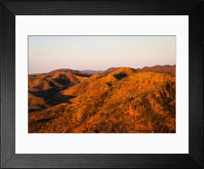 Framed Print : Rich evening light on Gammon Ranges, Australia