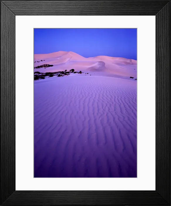 Framed Print : Western Australia, Eucla National Park, sand dunes at dusk
