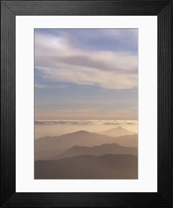 Framed Print : Australia, Tasmania, Southwest National Park, mountains at sunset