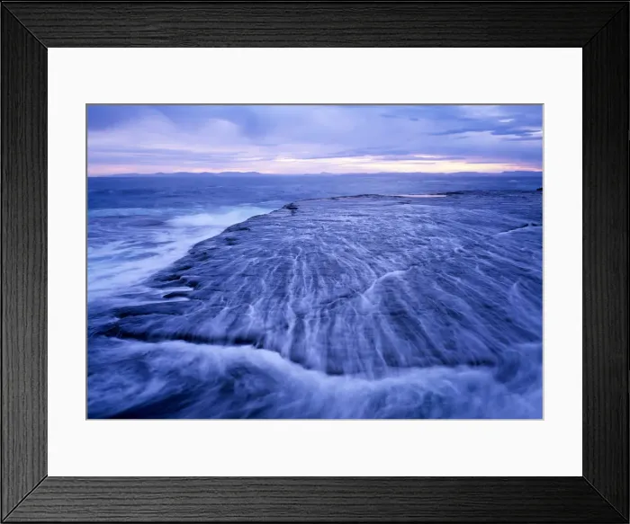 Framed Print : Australia, Tasmania, water washing over wave platforms