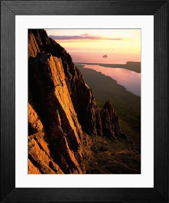 Framed Print : Cliffs overlooking New River Lagoon and Southern Ocean, sunset