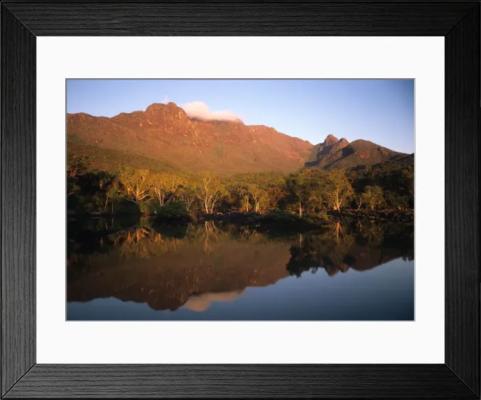 Framed Print : Australia, Queensland, Mt. Bowen reflecting in tidal lagoon Framed Print : Australia, Queensland, Mt. Bowen reflecting in tidal lagoon