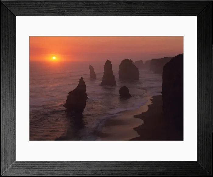 Framed Print : Australia, Victoria, Port Campbell, Twelve Apostles at sunset Framed Print : Australia, Victoria, Port Campbell, Twelve Apostles at sunset