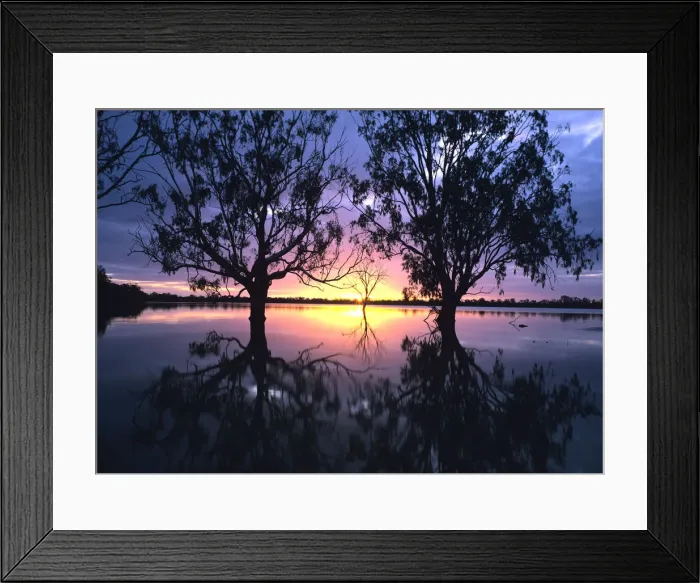 Framed Print : Australia, Victoria, flooded Hattah Lakes at sunset Framed Print : Australia, Victoria, flooded Hattah Lakes at sunset