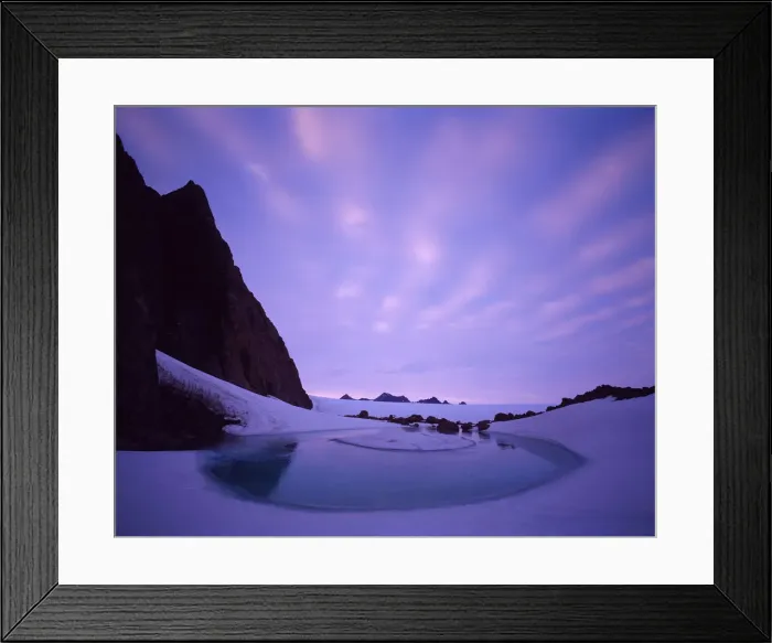 Framed Print : Antarctica, Frames Mountains, Melt Lake below Masson Range, dusk Framed Print : Antarctica, Frames Mountains, Melt Lake below Masson Range, dusk