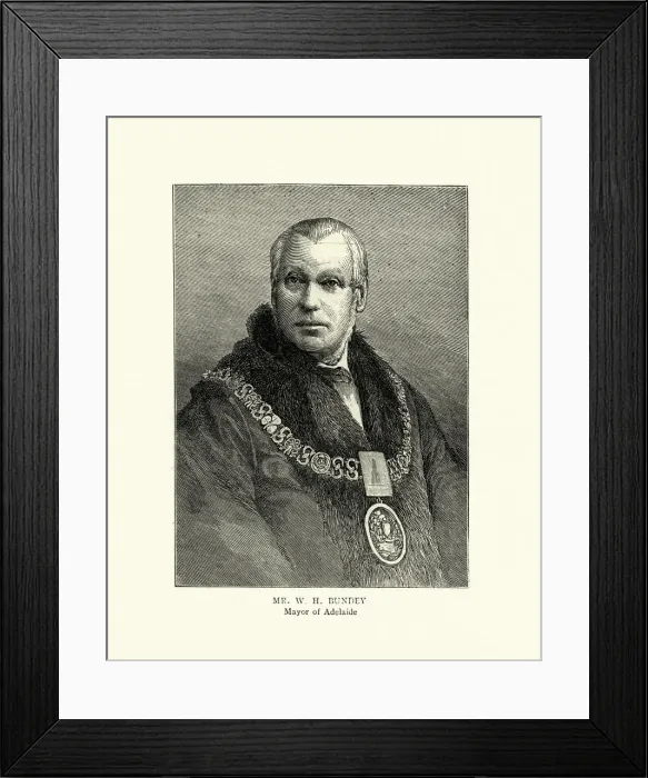 Framed Print : William Henry Bundey, Major of Adelaide, 19th Century Framed Print : William Henry Bundey, Major of Adelaide, 19th Century