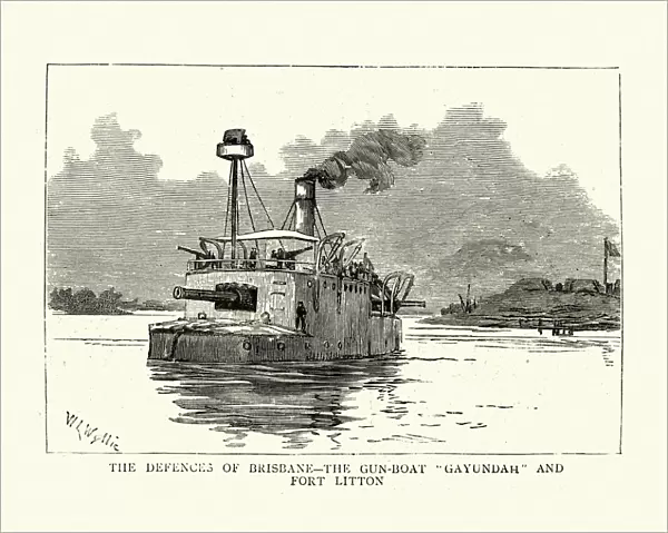 HMQS Gayundah, flat-iron gunboat, Fort Litton Brisbane 19th Century