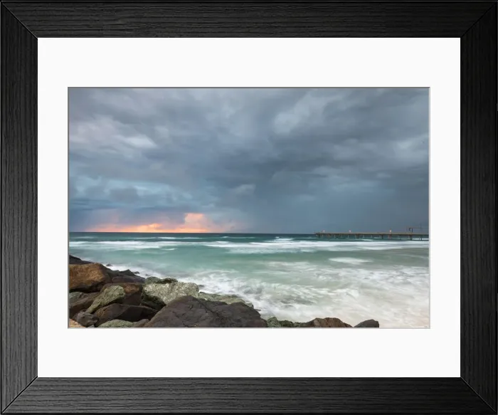 Framed Print : The Spit Seaway Sunrise Over The Beach, Gold Coast Framed Print : The Spit Seaway Sunrise Over The Beach, Gold Coast