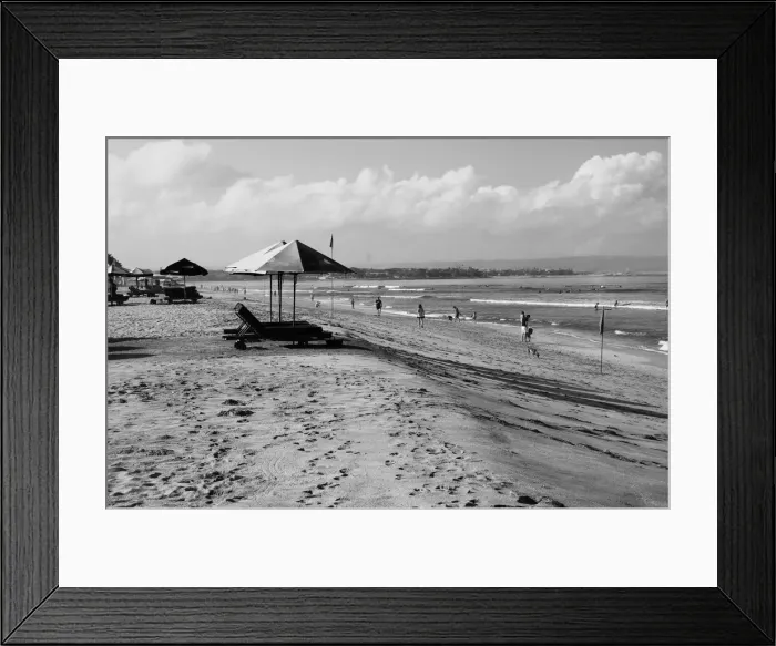 Framed Print : Beachside on Bali in black and white Framed Print : Beachside on Bali in black and white