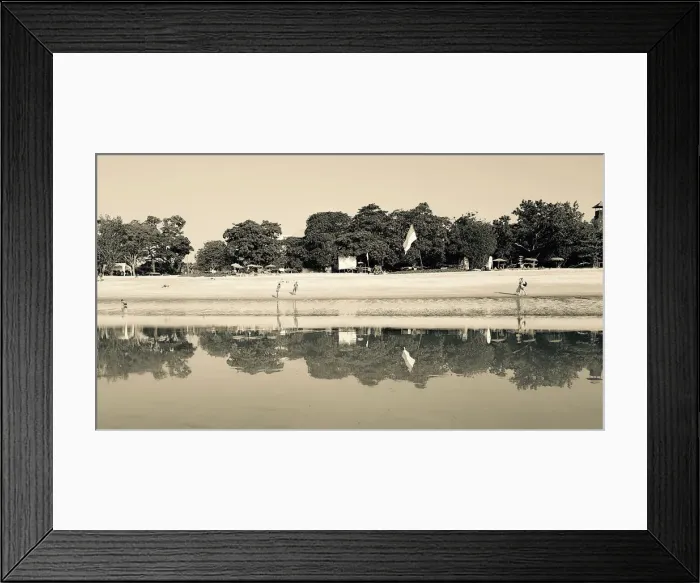 Framed Print : Kuta Beach Reflection Black & White Framed Print : Kuta Beach Reflection Black & White