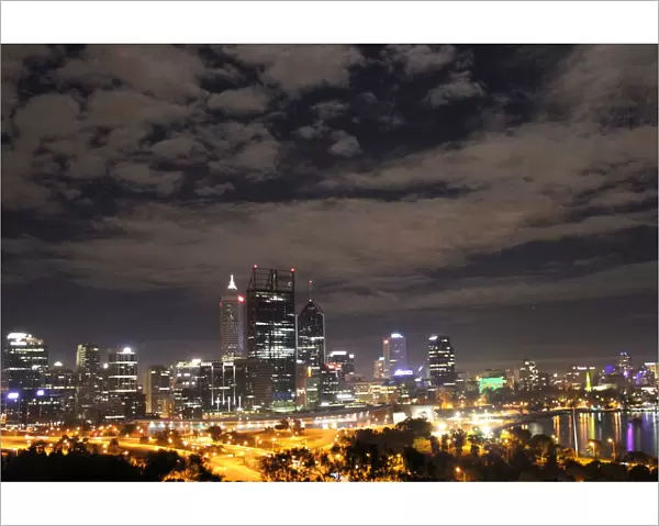 Perth City at night from Kings Park