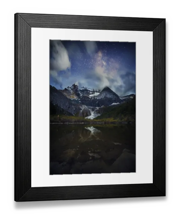 Framed Print : Milky way above sacred Tibetan snow peak Framed Print : Milky way above sacred Tibetan snow peak