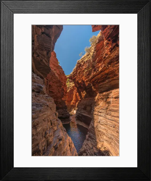 Framed Print : Hancock Gorge in Karijini National Park, Western Australia, Australia Framed Print : Hancock Gorge in Karijini National Park, Western Australia, Australia