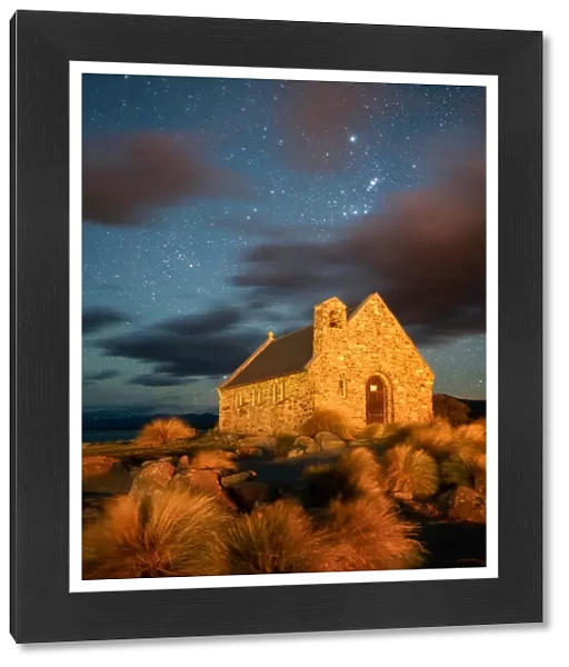 Starry night at Church of the Good Shepherd, Lake Tekapo, New Zealand