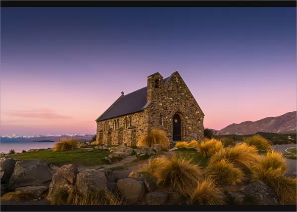 Twilight scene of Church of the Good Shepherd